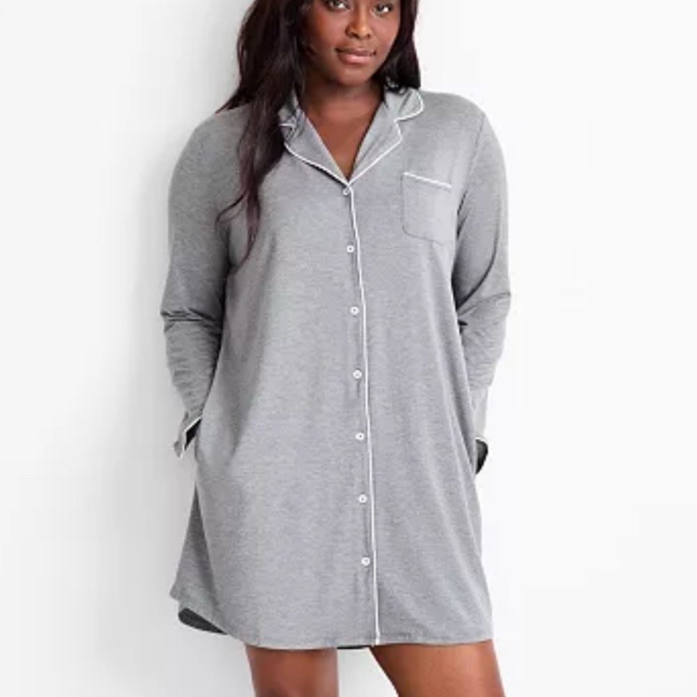 State of‎ Day Blue Button-Up Sleep Shirt